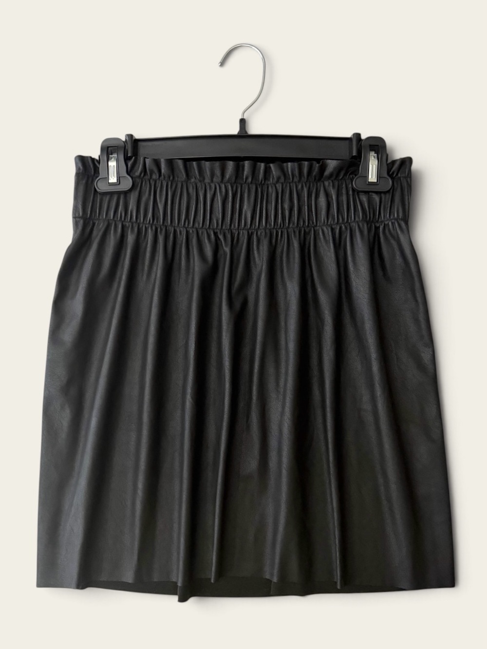Show Me Your MuMu Black Faux Leather Elastic-Waist Mini Skirt - Picture 2 of 6